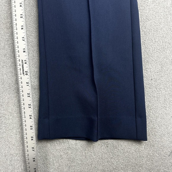 ON 34th Pants Womens 12 Blue Straight Leg Cropped Mid Rise Gold Button Navy - Picture 8 of 10